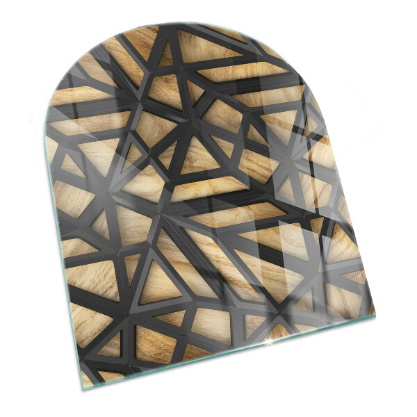 Glass hearth for log burner Geometrie cu lemn