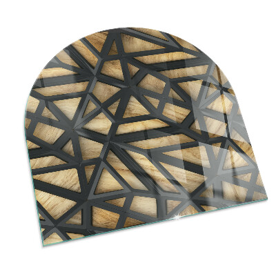 Glass hearth for log burner Geometrie cu lemn