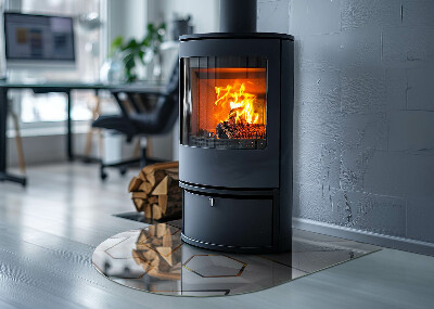 Glass hearths for wood burners Model geometric 3D