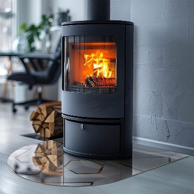 Glass hearths for wood burners Model geometric 3D