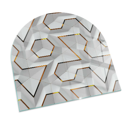 Glass hearths for wood burners Model geometric 3D
