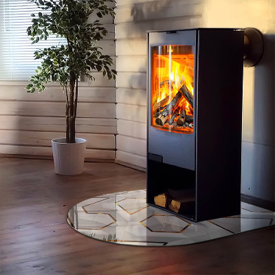 Glass hearths for wood burners Model geometric 3D