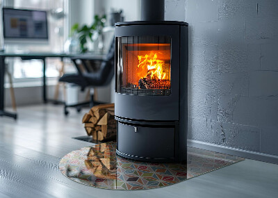 Glass hearths for wood burners Modele poligonale într-o grilă