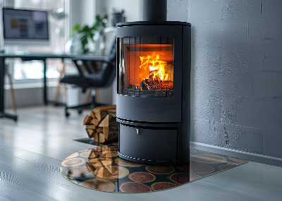 Glass hearth for log burner Cutie cu lemn tăiat