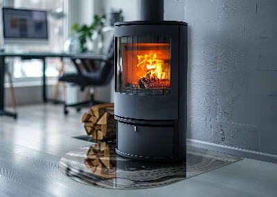 Glass hearth for log burner Valuri și linii abstracte