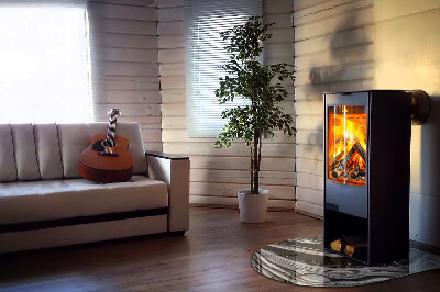 Glass hearth for log burner Valuri și linii abstracte