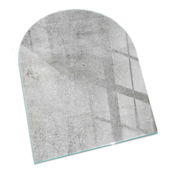 Glass hearth for log burner Textura beton brut