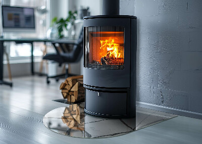 Glass hearth for log burner Model de venă de marmură