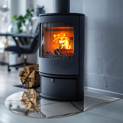 Glass hearth for log burner Model de venă de marmură