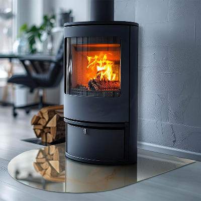 Glass hearth for log burner Model abstract de marmură