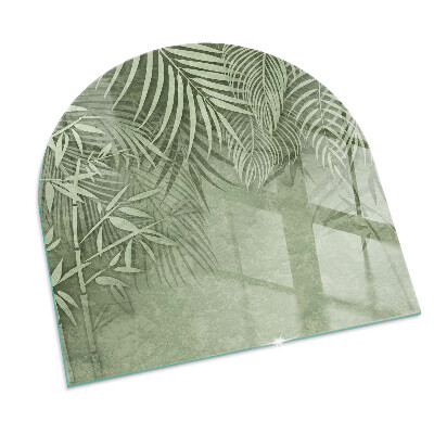 Glass hearths for wood burners Frunze tropicale pe fundal