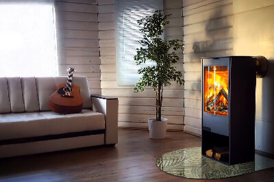 Glass hearths for wood burners Frunze tropicale pe fundal