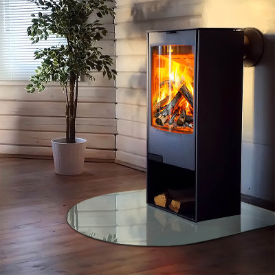 Glass hearth for log burner Model delicat de marmură