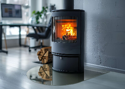 Glass hearth for log burner Culoare Olive