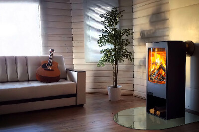 Glass hearth for log burner Culoare Olive