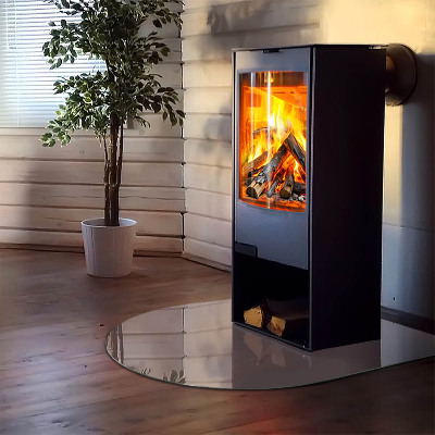 Glass hearths for wood burners Culoare Bej