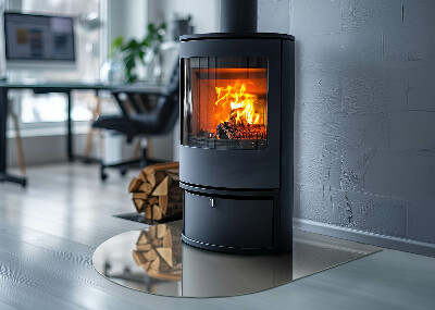 Glass hearths for wood burners Cremă de culoare deschisă