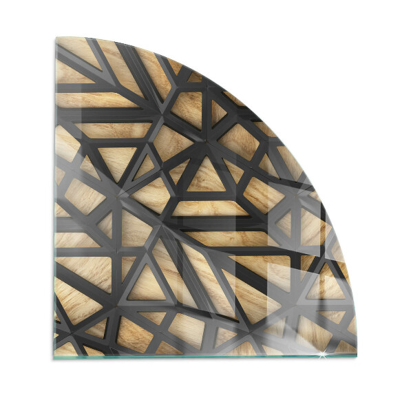 Sticlă sub șemineu sfert Geometry with wood