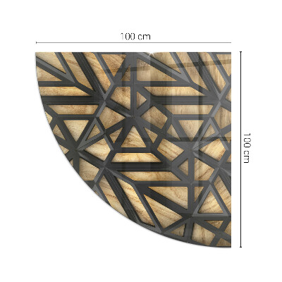 Sticlă sub șemineu sfert Geometry with wood