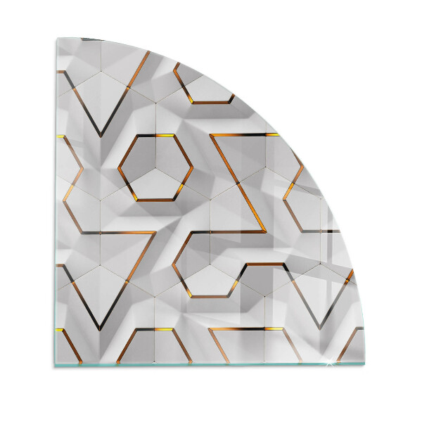 Protecție sub sobă sfert Geometric 3D pattern