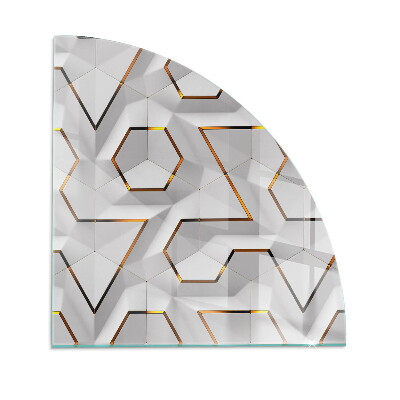 Protecție sub sobă sfert Geometric 3D pattern