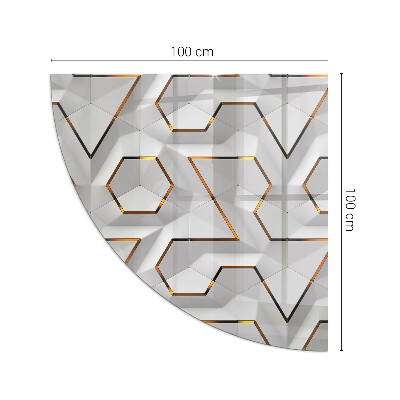 Protecție sub sobă sfert Geometric 3D pattern