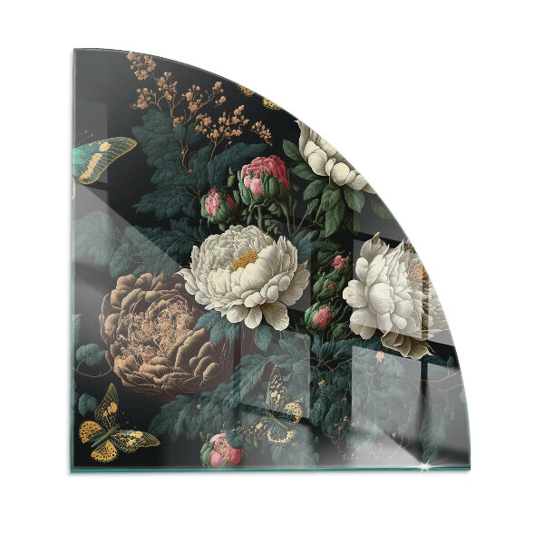Protecție sub sobă sfert Floral pattern with butterflies