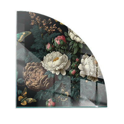 Protecție sub sobă sfert Floral pattern with butterflies