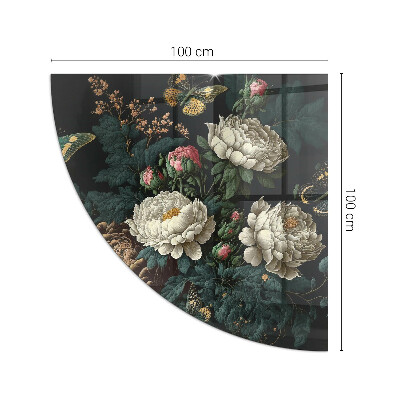 Protecție sub sobă sfert Floral pattern with butterflies