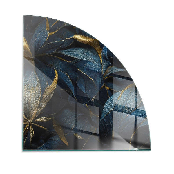 Sticlă sub șemineu sfert Elegant leaves in texture