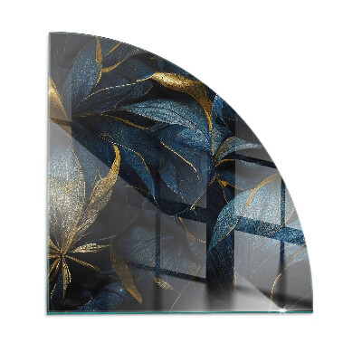 Sticlă sub șemineu sfert Elegant leaves in texture