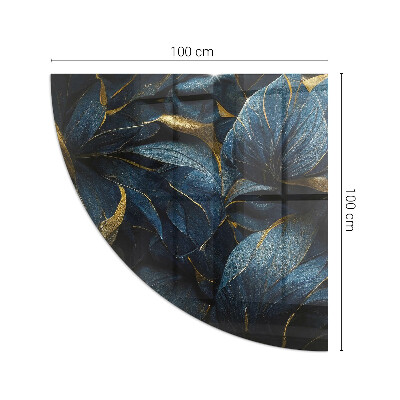 Sticlă sub șemineu sfert Elegant leaves in texture