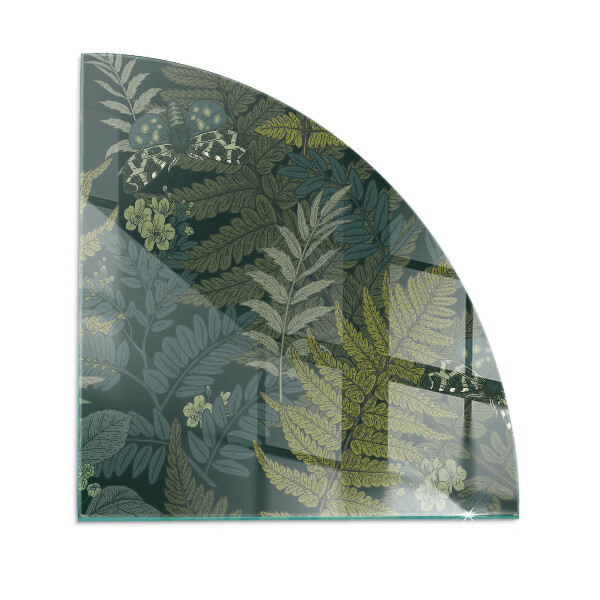 Sticlă sub șemineu sfert Plant motifs with butterflies