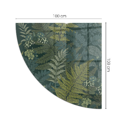 Sticlă sub șemineu sfert Plant motifs with butterflies