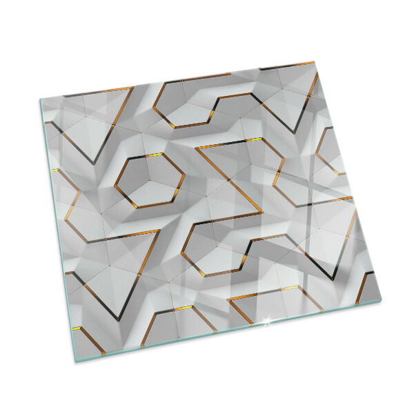 Sticlă dreptunghiulară pentru șemineu Model geometric 3D
