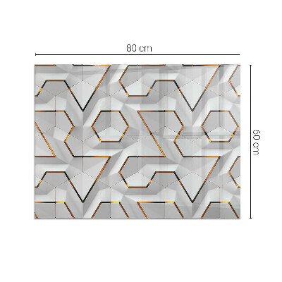 Sticlă dreptunghiulară pentru șemineu Model geometric 3D