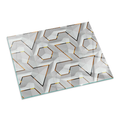 Sticlă dreptunghiulară pentru șemineu Model geometric 3D