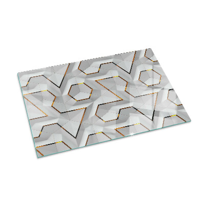 Sticlă dreptunghiulară pentru șemineu Model geometric 3D
