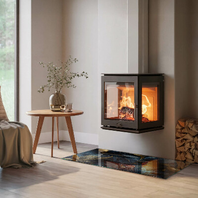 Sticlă securizată protecție sub sobă Frunze elegante în textură