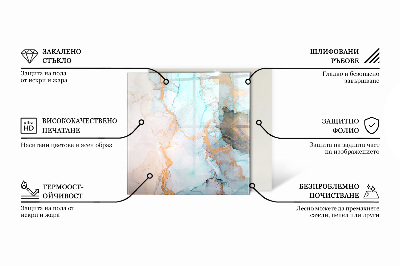 Sticlă dreptunghiulară pentru șemineu Model fluid abstract