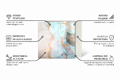 Sticlă dreptunghiulară pentru șemineu Model fluid abstract