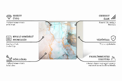 Sticlă dreptunghiulară pentru șemineu Model fluid abstract