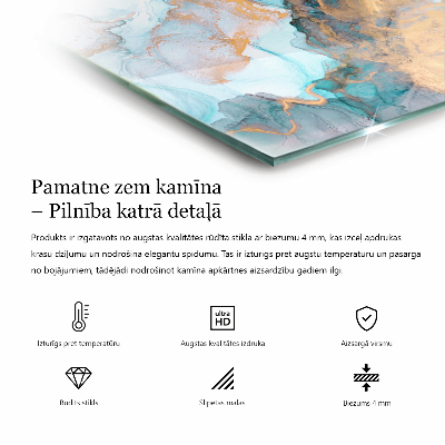 Sticlă dreptunghiulară pentru șemineu Model fluid abstract