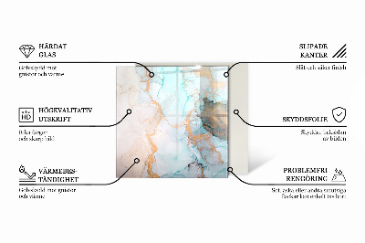 Sticlă dreptunghiulară pentru șemineu Model fluid abstract