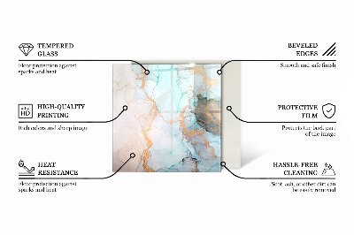 Sticlă dreptunghiulară pentru șemineu Model fluid abstract