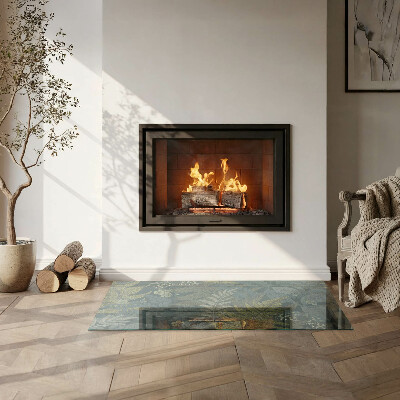 Sticlă securizată protecție sub sobă Motive vegetale cu fluturi