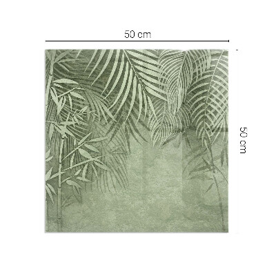 Sticlă dreptunghiulară pentru șemineu Frunze tropicale pe fundal