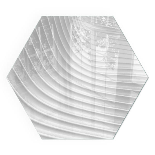 Hatszögletű kandalló üveg alátét Kifinomult minták hullámai