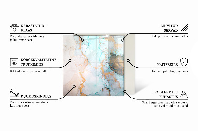 Hatszögletű kandalló üveg alátét Kifinomult minták hullámai