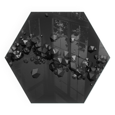 Hatszögletű üveg kandalló alátét Felhőalakzatok egy absztrakt kompozícióban